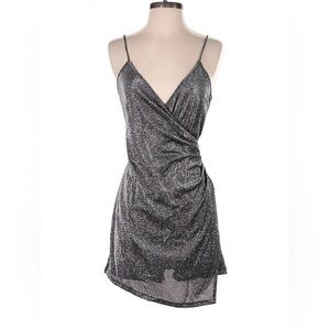 Windsor Glittering Silver Romper Dress Small